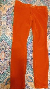 Banana Republic woman's orange corduroy low rise skinny pants sz 30
